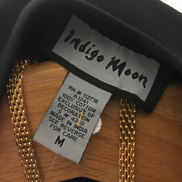 Black two-piece indigo moon pants set stretch medi - Picture 4 of 4